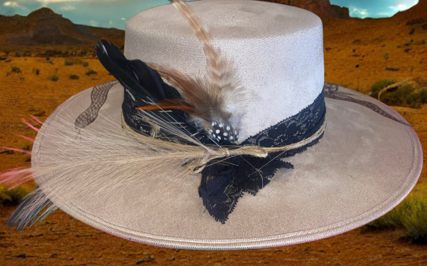 Burned Snake neutral floral flat top