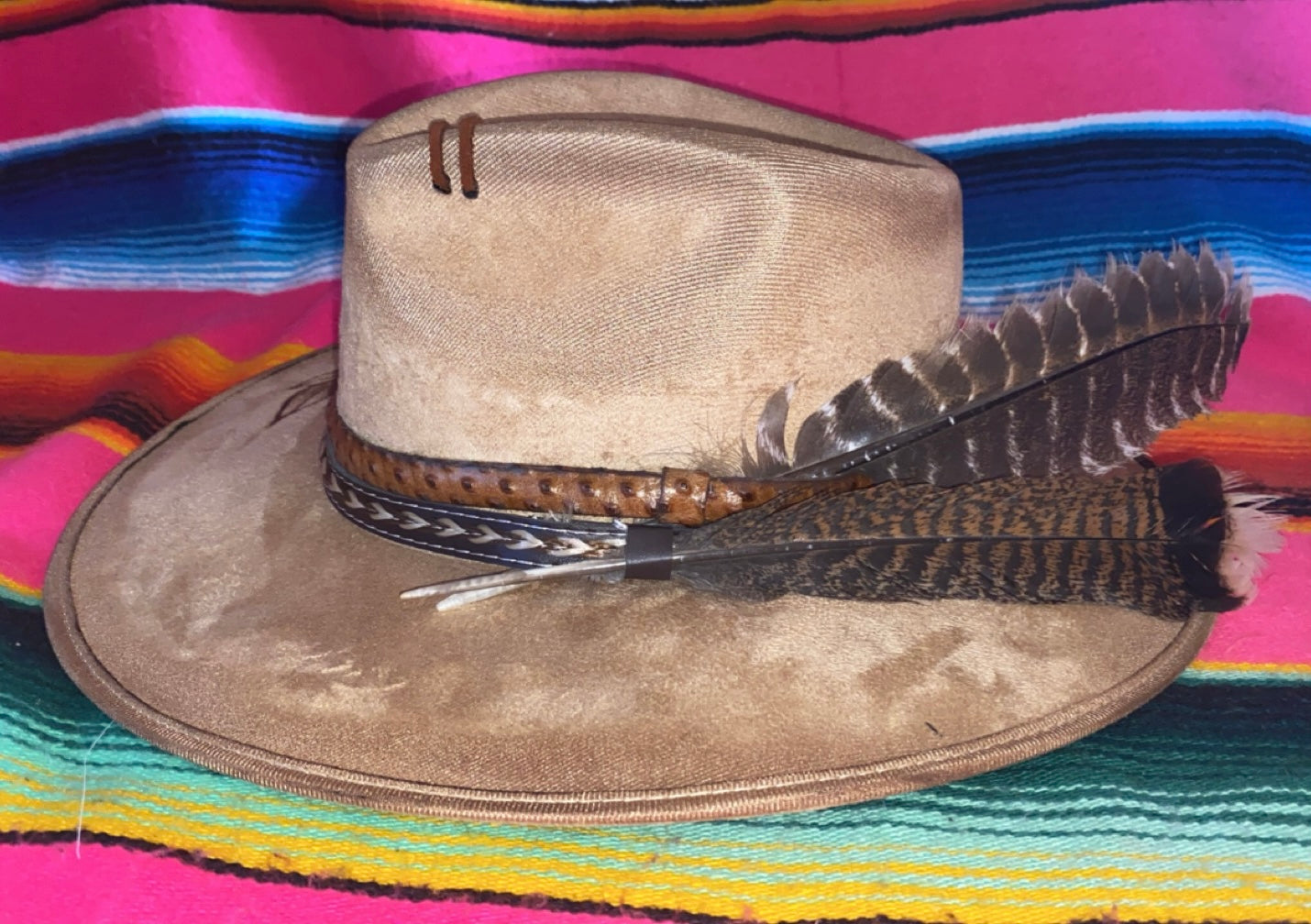 Custom “wild card” suede hat