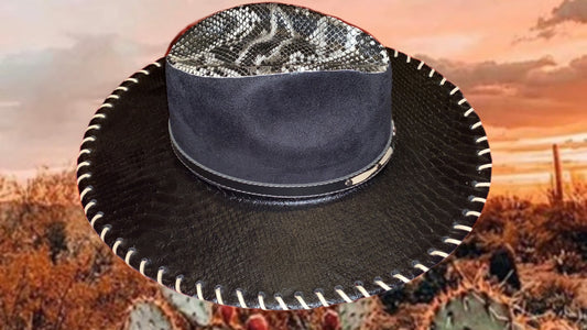 Snake Suede Stitched Hat🐍