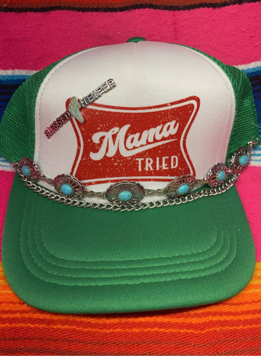 Green Mama tried mesh trucker cap