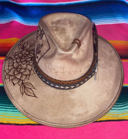Custom “wild card” suede hat