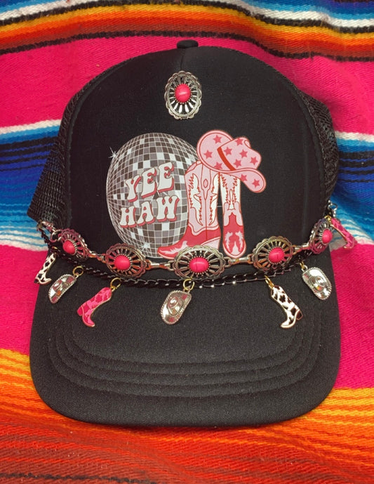 Yeehaw black mesh trucker cap